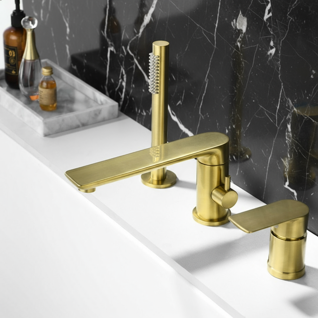 Opbouw badkraan Vero – Brushed gold - 21,6 × 24 × 19,5 cm