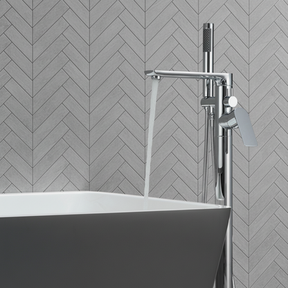 Vrijstaande badkraan Emilia - Chrome - 88 × 22 × 16 cm