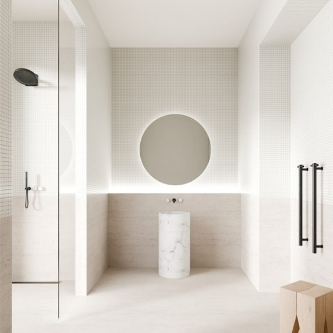 Regendouchekop Sorrento - Met wandbevestiging - Matte black - 300mm