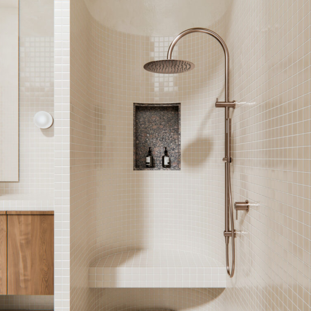 Regendoucheset Capri – Brushed gold - Met inbouwmengkraan