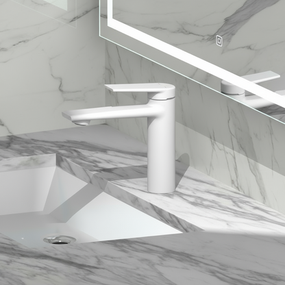 Opbouw wastafelkraan Diego  – Matte white - 15 × 13,7 × 4,4 cm