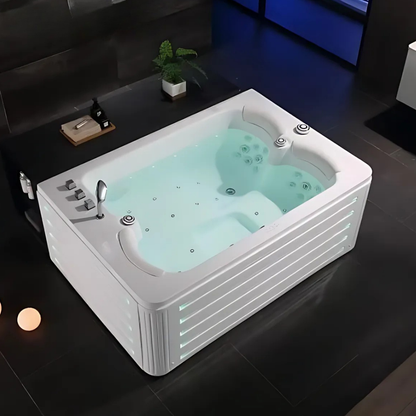 Opbouw Massagebad – Miami – Glans Wit – 192x130x75 cm