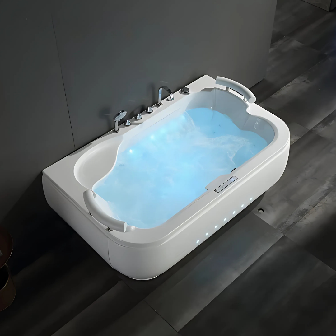 Opbouw Massagebad – Verona – Glans Wit – 180x113x68 cm