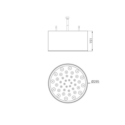 Regendouchekop Sorrento – Met plafondbevestiging - Brushed gold - 295mm