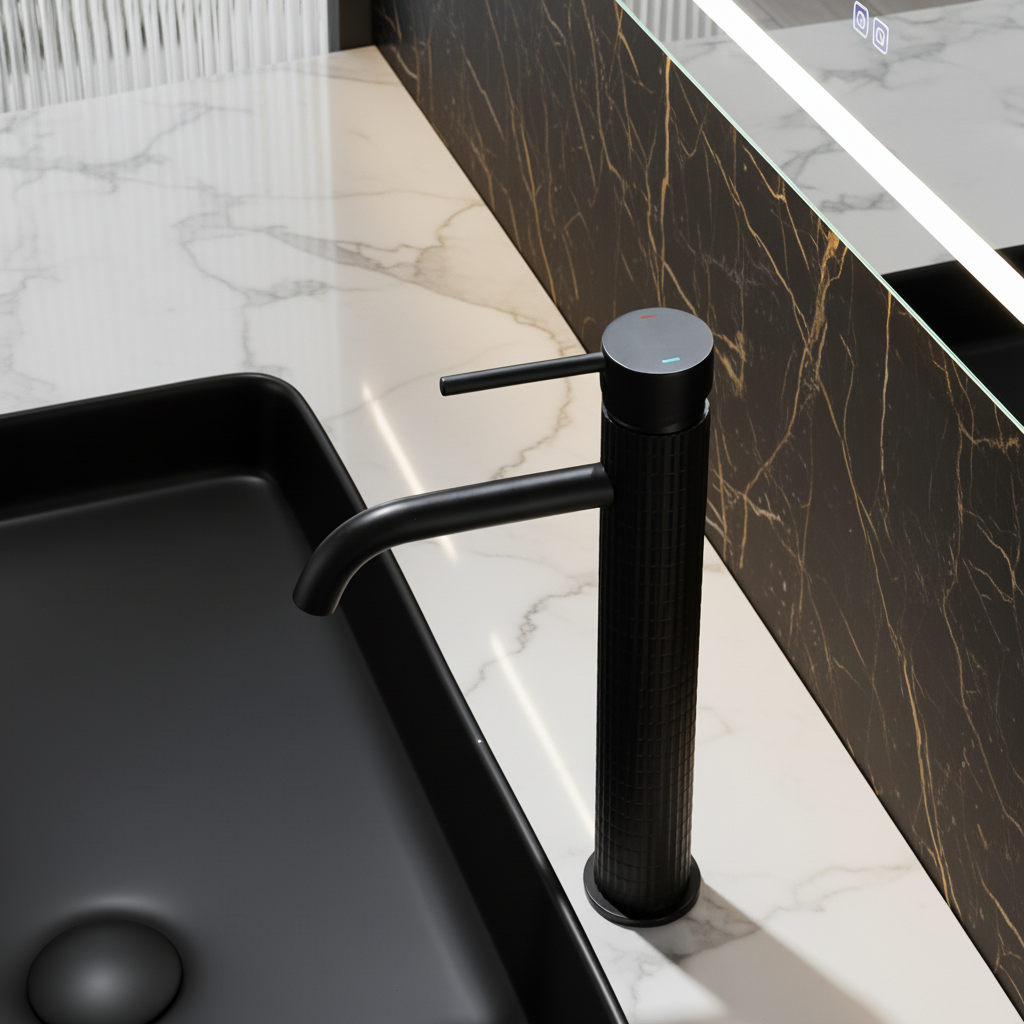 Hoge wastafelkraan Angelica - Matte black - 30,5 × 5,5 × 19 cm