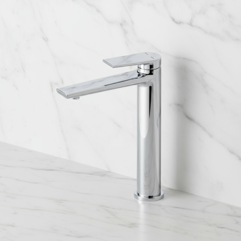 Hoge wastafelkraan Diego  – Chrome - 27,5 × 16,6 × 22,3 cm