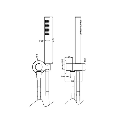 Staafhanddouche Capri - Graphite