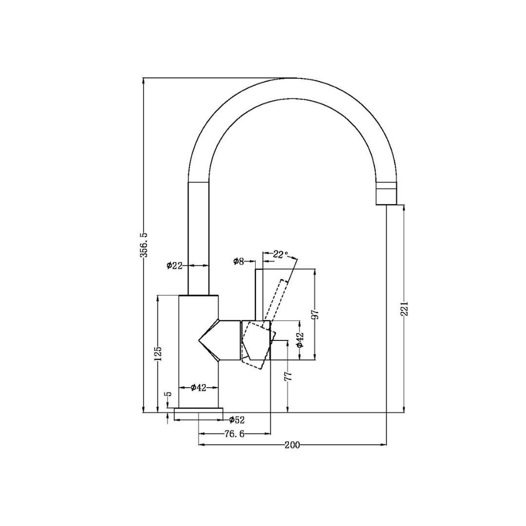 Keukenkraan Capri – Graphite
