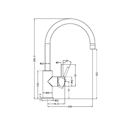 Keukenkraan Capri – Graphite