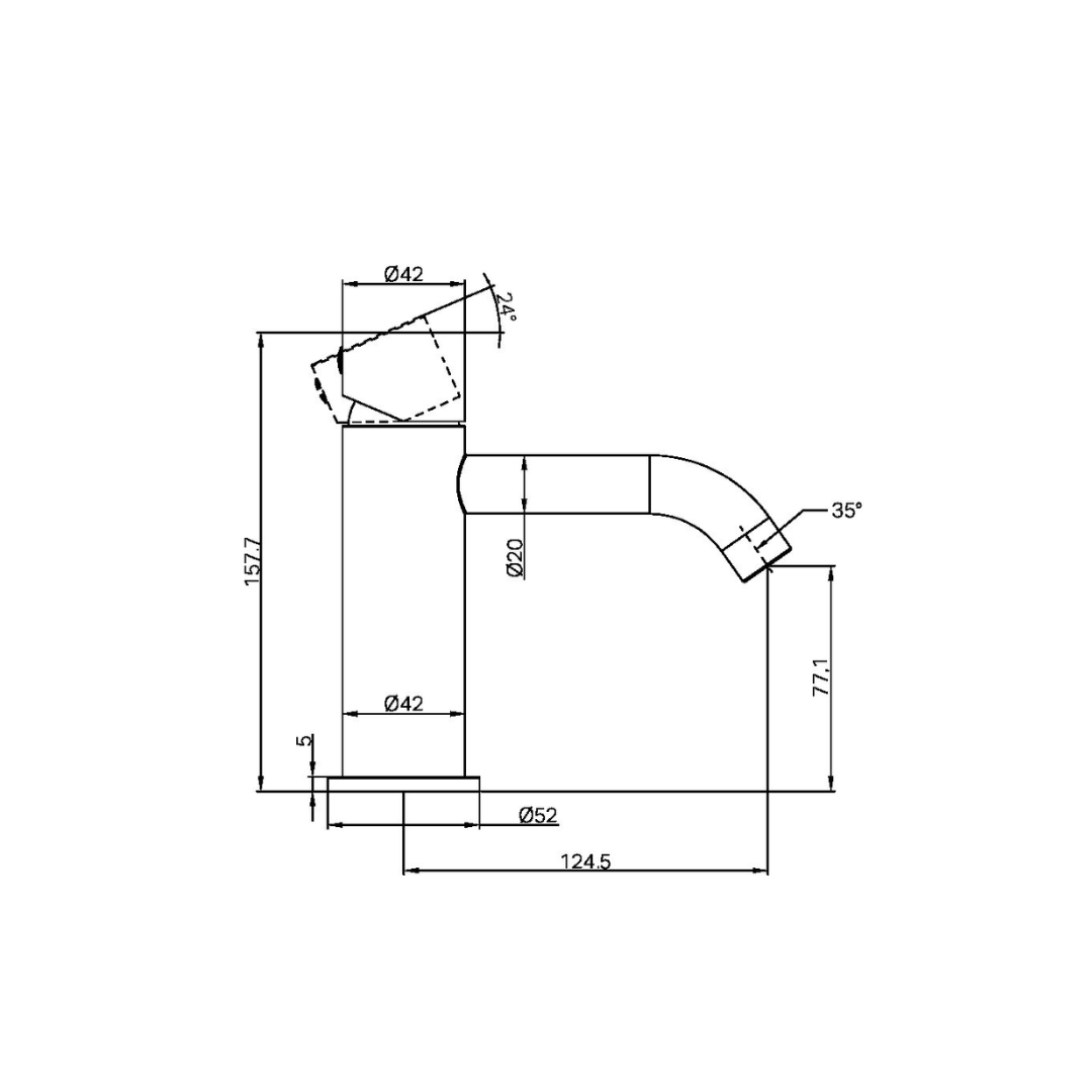 Opbouw wastafelkraan Capri - Greeploos - 1-Gats - Brushed nickel