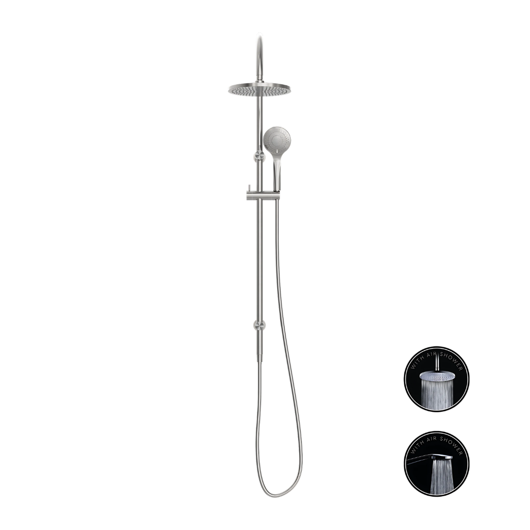 Regendoucheset Valencia – Brushed Nickel - Air shower - Met inbouwmengkraan