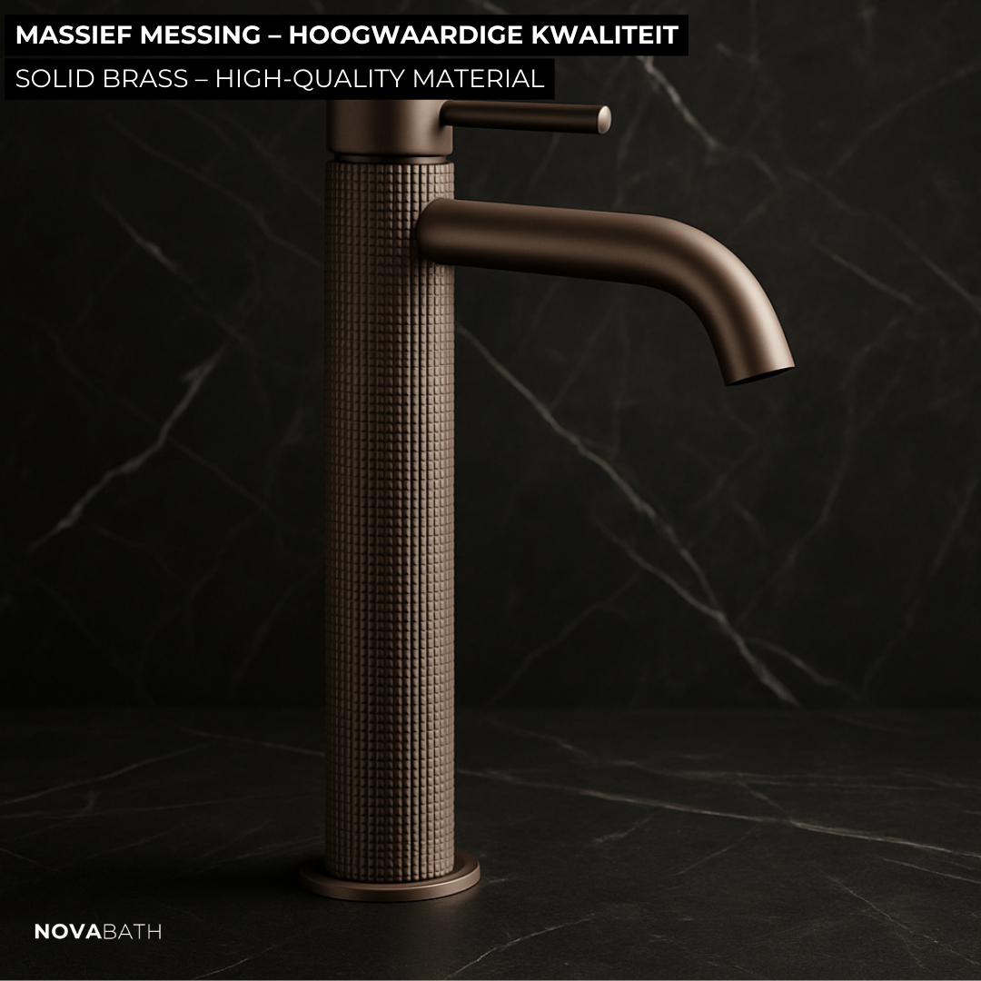 Hoge wastafelkraan Angelica - Brushed rose gold - 30.5 × 22.2 × 5.5 cm