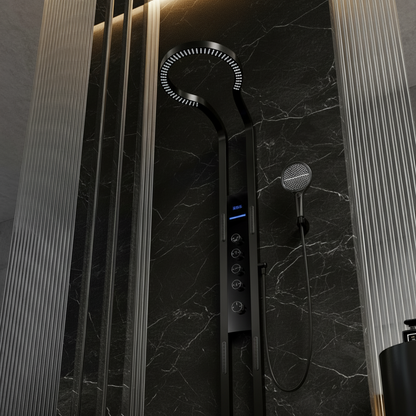 Thermostatisch Douchepaneel Marcelo – Digitale Display - Matte black - 182 × 40 × 52 cm
