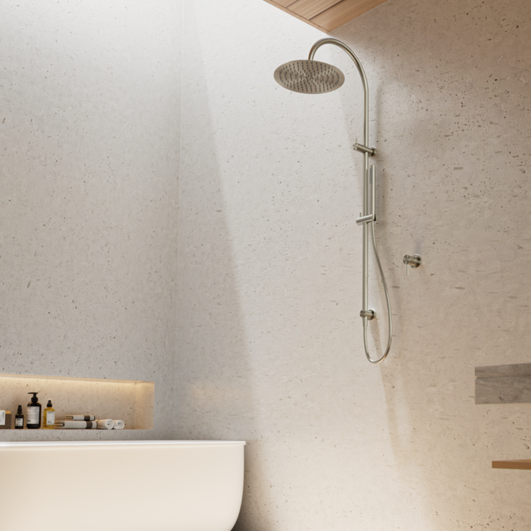 Regendoucheset Capri – Brushed nickel - Met inbouwmengkraan