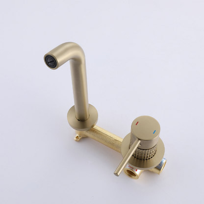 Inbouw wastafelkraan Angelica - Brushed gold - 23 × 20.5 × 10 cm