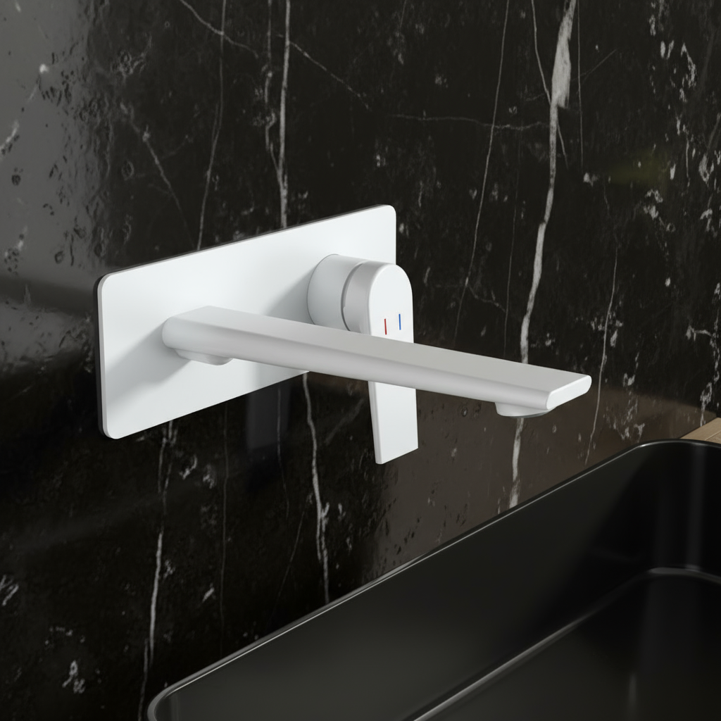 Inbouw wastafelkraan Diego  – Matte white - 22,5 × 11 × 20 cm