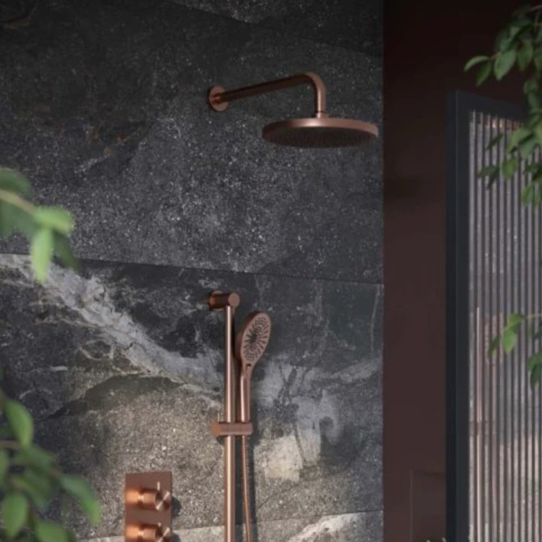 Thermostatiche inbouw regendoucheset Valencia - Air shower II - Brushed bronze