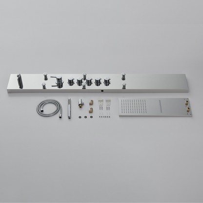 Douchepaneel Nana – Waterval – Massagejets – Chrome - 150 × 20 × 60 cm