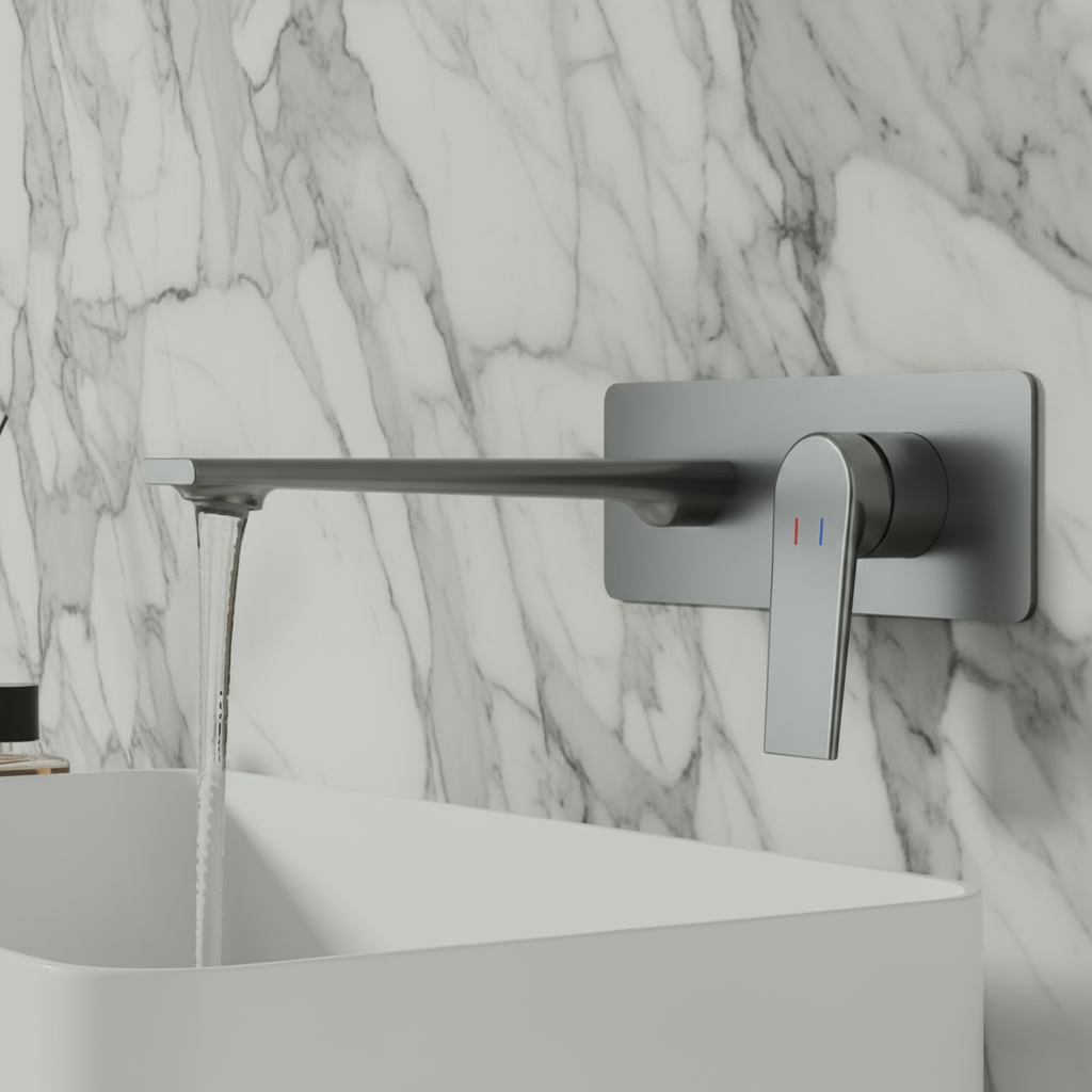 Inbouw wastafelkraan Diego  – Gunmetal grey - 22,5 × 11 × 20 cm