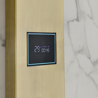 Douchepaneel Elena - LED - Digitaal display - Brushed gold - 145 × 18 × 65 cm