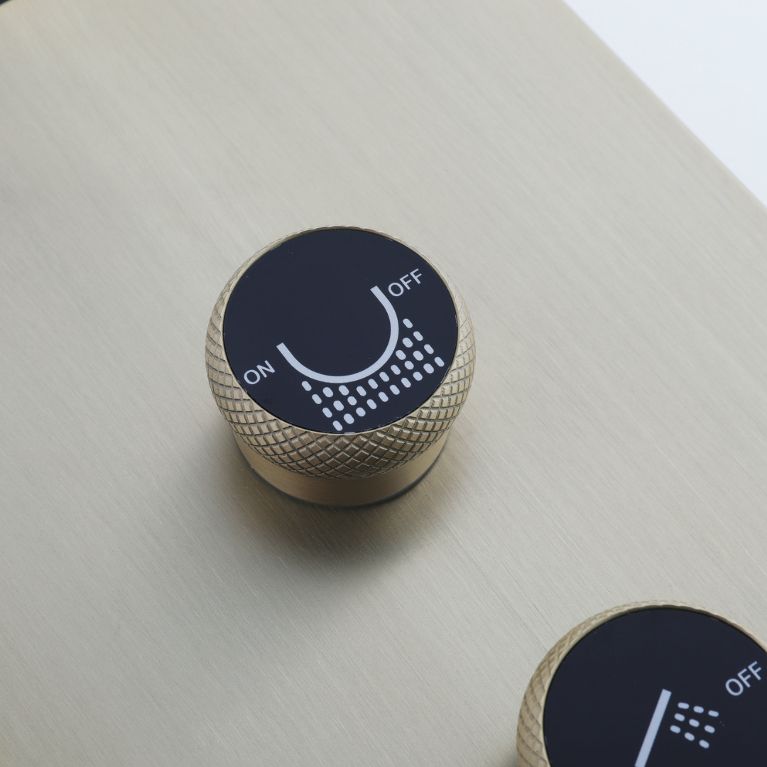 Douchepaneel Elena - LED - Digitaal display - Brushed gold - 145 × 18 × 65 cm