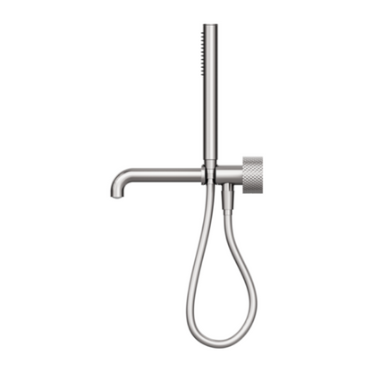 Inbouw badmengkraan Valencia - Staafhanddouche en uitloop - Zonder achterplaat - Brushed nickel