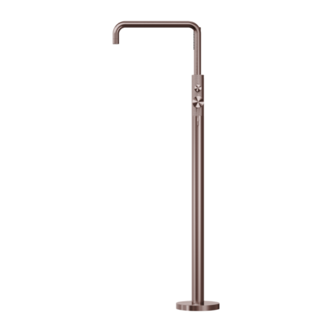 Vrijstaande badmengkraan Valencia - Staafhanddouche - Brushed bronze