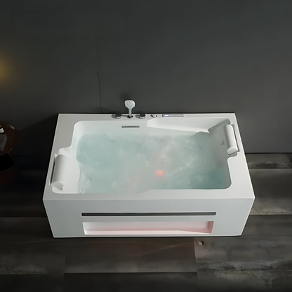 Opbouw Massagebad – Milan – Glans Wit – Bluetooth Speakers - 180x107x60 cm