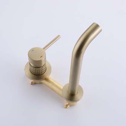 Inbouw wastafelkraan Angelica - Brushed gold - 23 × 20.5 × 10 cm