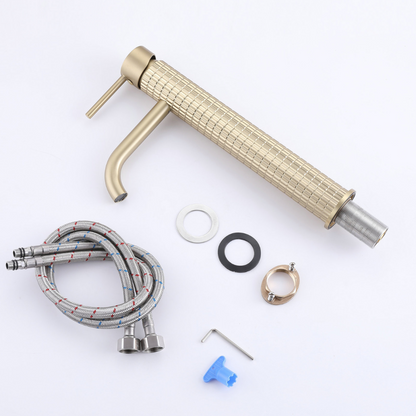 Hoge wastafelkraan Angelica - Brushed gold - 30,5 × 5,5 × 19 cm