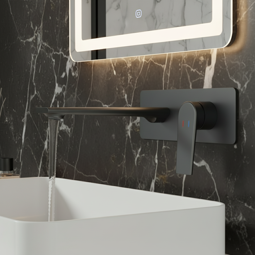 Inbouw wastafelkraan Diego  – Matte black - 22,5 × 11 × 20 cm