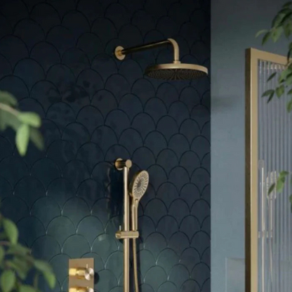 Thermostatiche inbouw regendoucheset Valencia - Air shower - Brushed gold