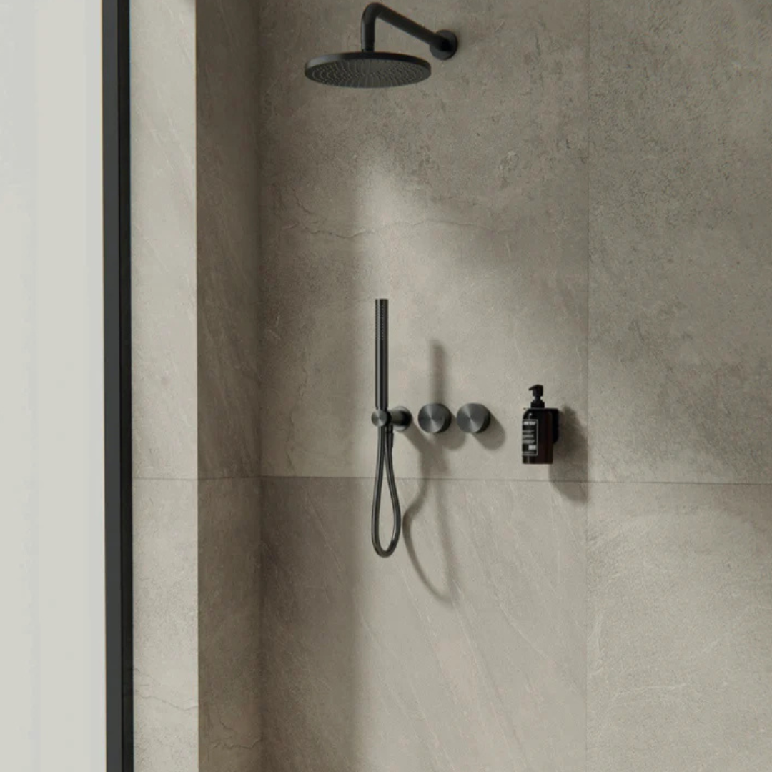 Inbouw douchemengkranen Valencia - Staafhanddouche - Zonder achterplaat - Brushed nickel