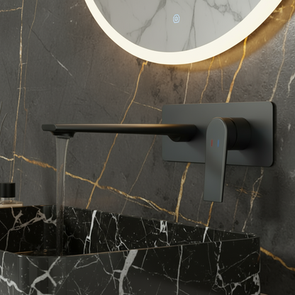 Inbouw wastafelkraan Diego  – Matte black - 22,5 × 11 × 20 cm