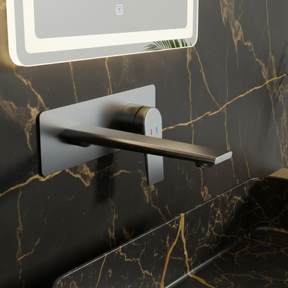 Inbouw wastafelkraan Diego  – Gunmetal grey - 22,5 × 11 × 20 cm