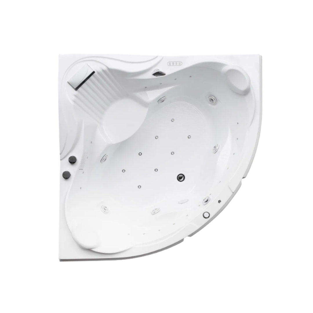 Hoekbad Massagebad – Montecarlo – Glans Wit – 155x155x72 cm