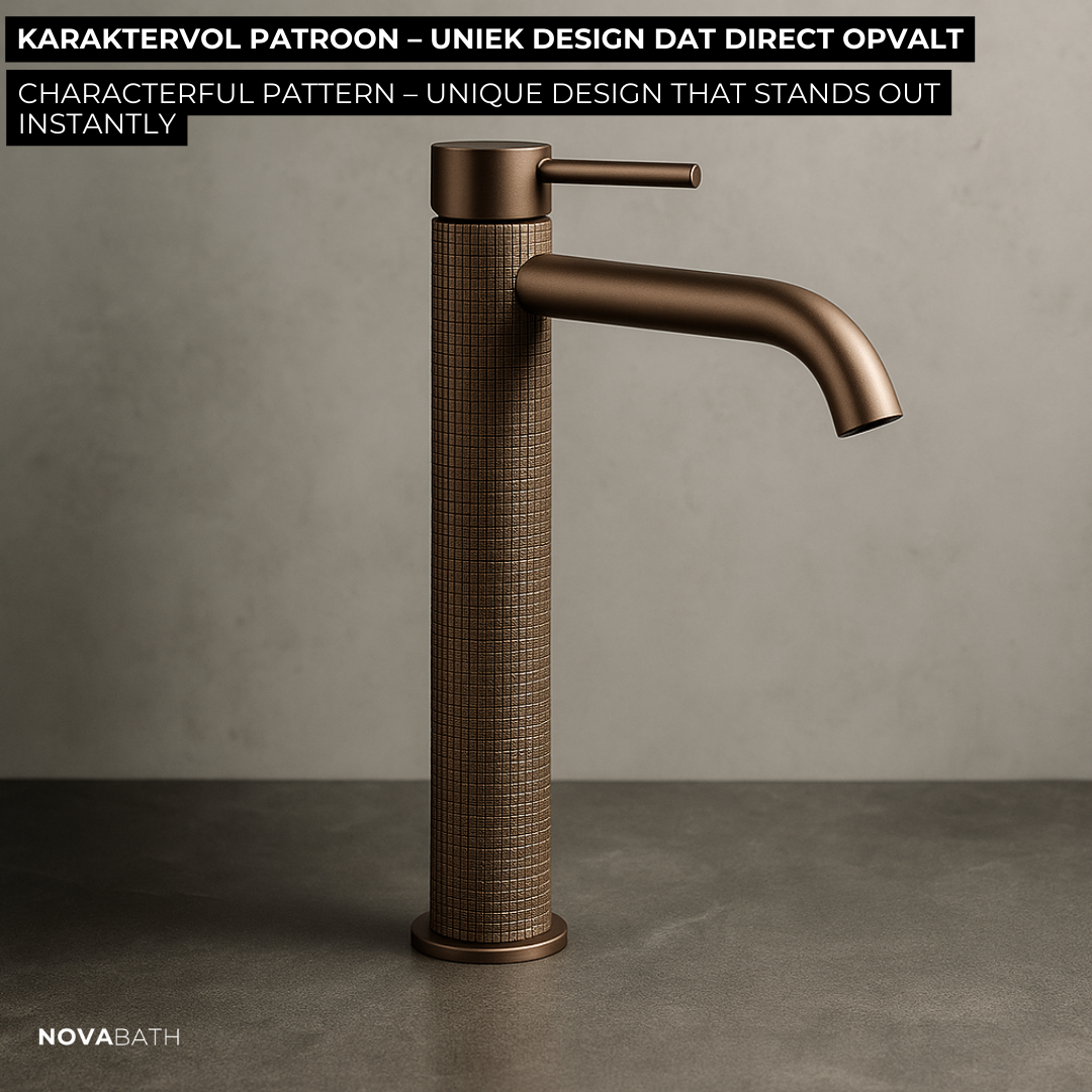 Hoge wastafelkraan Angelica - Brushed rose gold - 30.5 × 22.2 × 5.5 cm