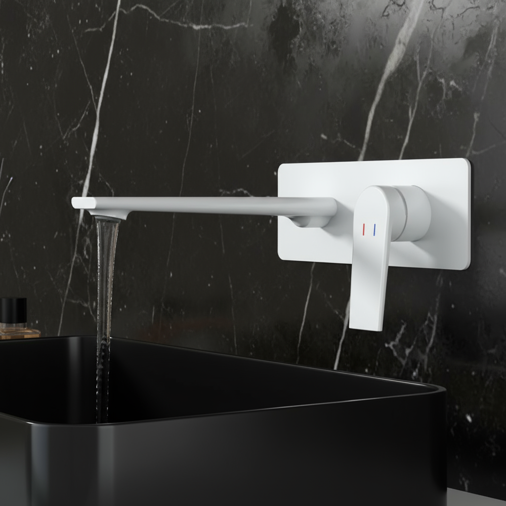 Inbouw wastafelkraan Diego  – Matte white - 22,5 × 11 × 20 cm