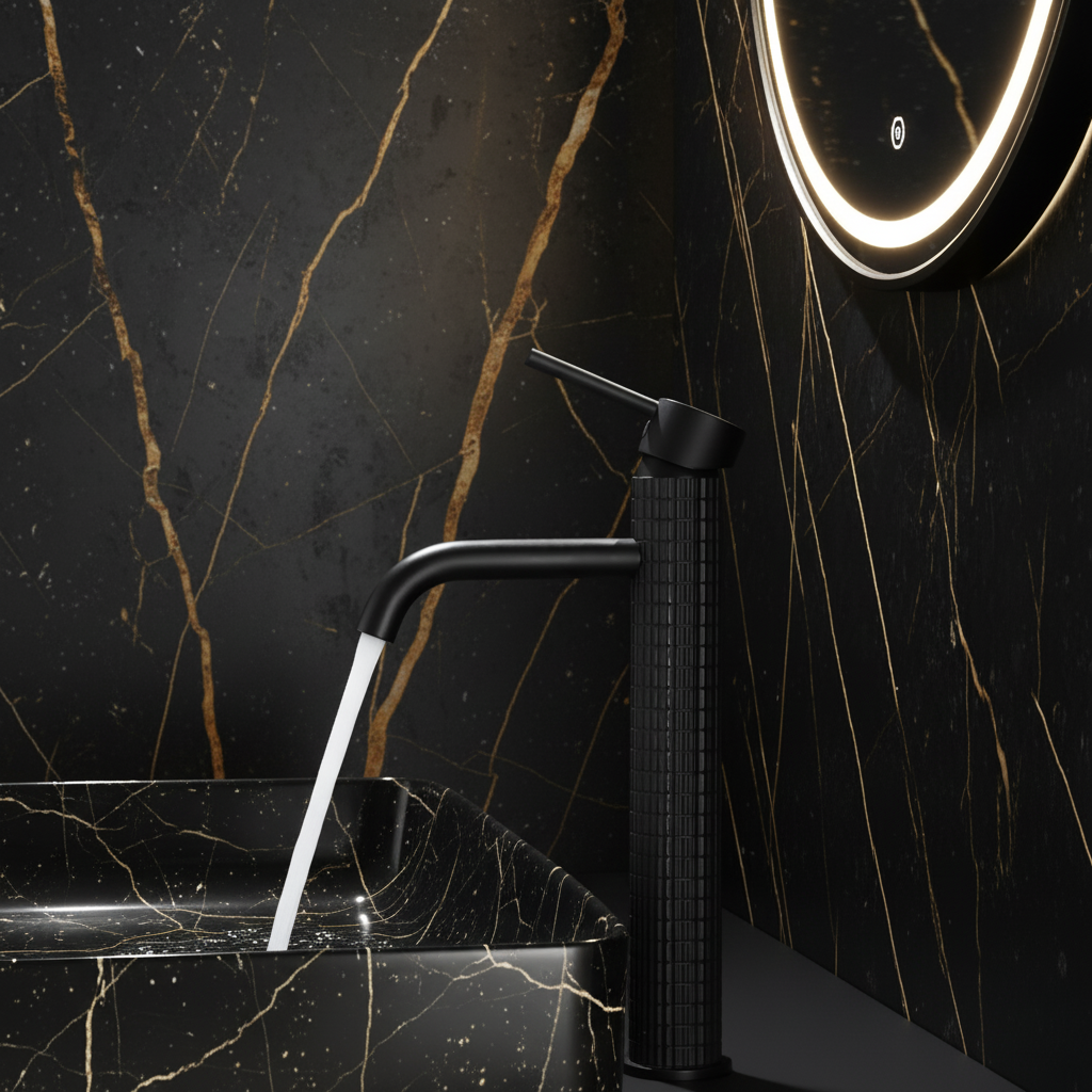 Hoge wastafelkraan Angelica - Matte black - 30,5 × 5,5 × 19 cm