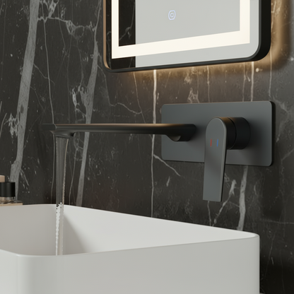 Inbouw wastafelkraan Diego  – Matte black - 22,5 × 11 × 20 cm