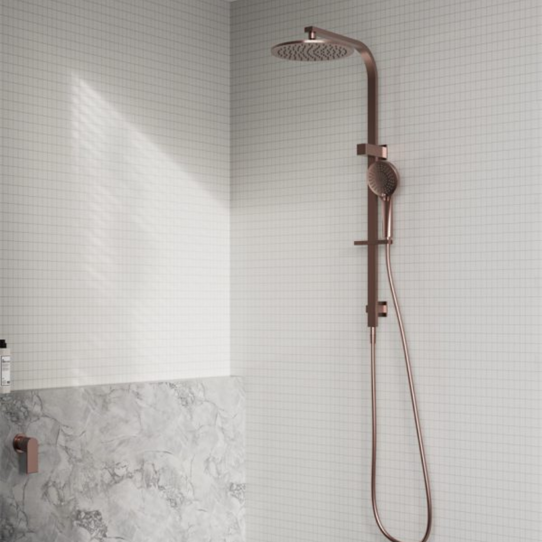 Regendoucheset Portofino - Brushed bronze - Met inbouwmengkraan