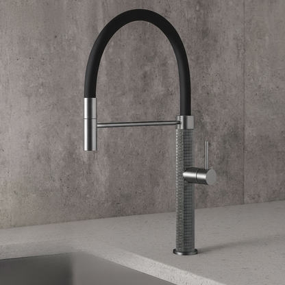 Semi-professionele Keukenkraan Angelica – Uittrekbare Uitloop – Gunmetal Grey - 52.9 × 24.9 × 5.5 cm