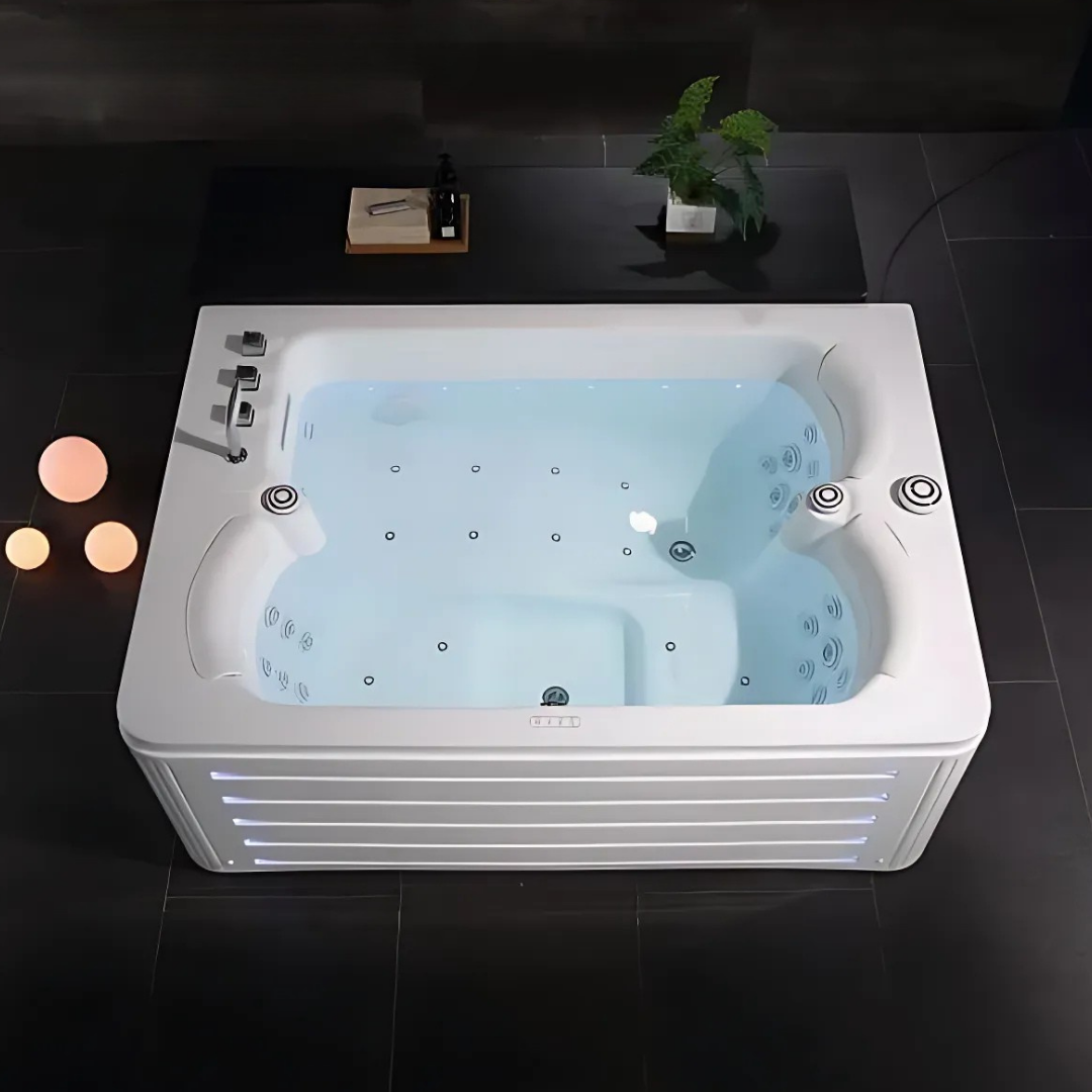 Opbouw Massagebad – Miami – Glans Wit – 192x130x75 cm