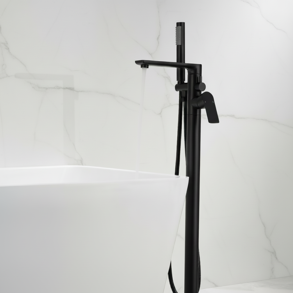 Vrijstaande badkraan Emilia - Matte black - 88 × 22 × 16 cm