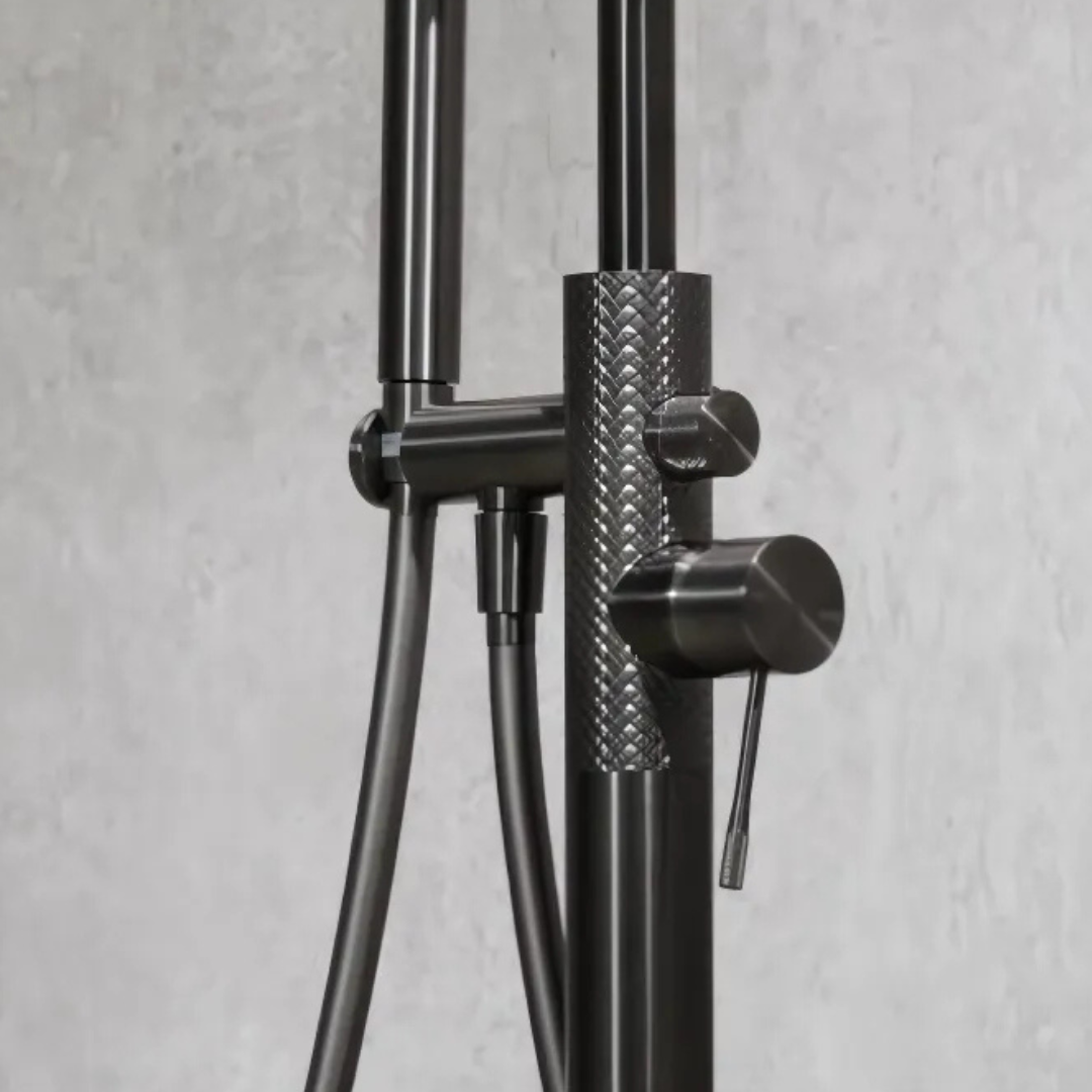 Vrijstaande badmengkraan Valencia - Staafhanddouche - Brushed bronze