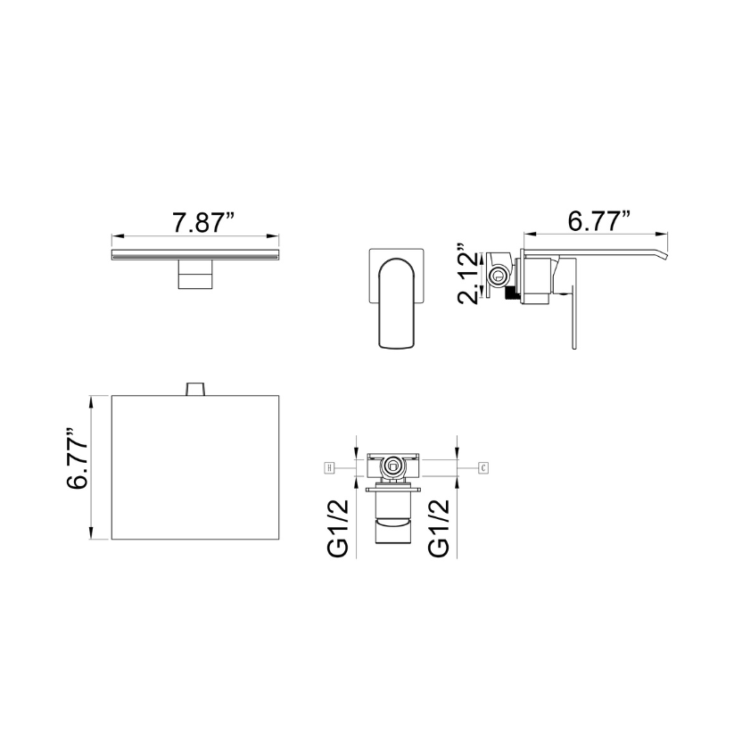 Inbouw wastafelkraan Louise - Mat zwart