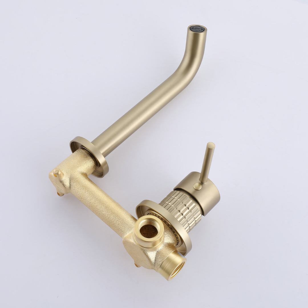 Inbouw wastafelkraan Angelica - Brushed gold - 23 × 20.5 × 10 cm