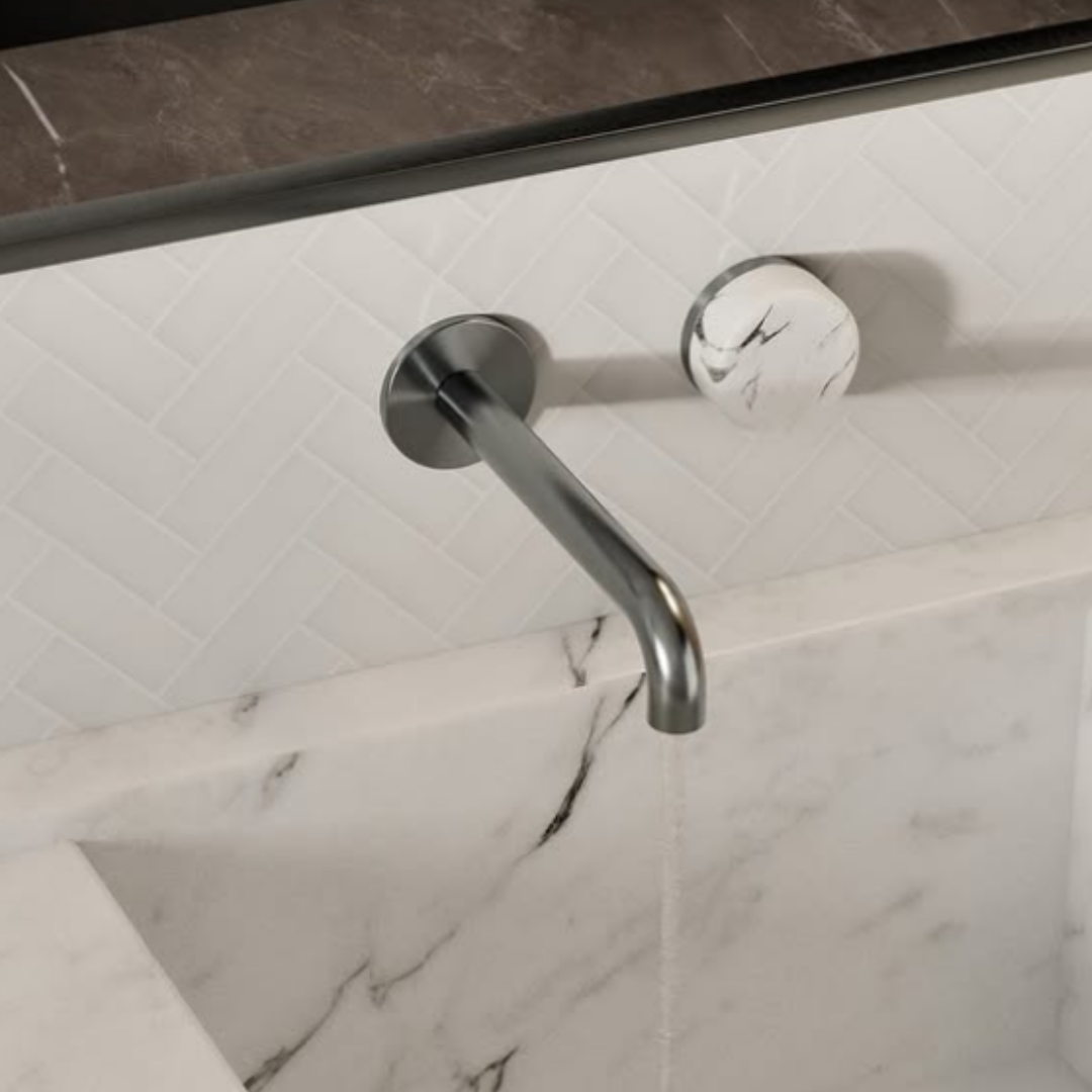 Inbouw mengkraan – Sorrento – Arabescato Corchia – Brushed Bronze