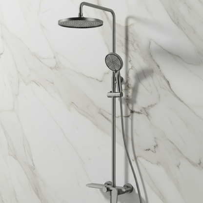 Opbouw regendoucheset Cynthia - Gunmetal grey - 130 × 35 × 25 cm