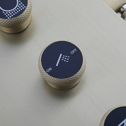 Douchepaneel Elena - LED - Digitaal display - Brushed gold - 145 × 18 × 65 cm